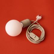 HAY E27-fatning COMMON, betongrå, stikkontaktkabel 240 cm