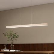 LED-hengelampe Silvano, sand, lengde 115 cm, CCT, berøringsdimmer