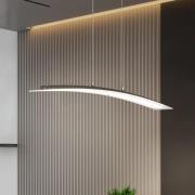 LED-hengelampe Mavero, nikkel, lengde 90 cm, CCT, berøringsdimmer