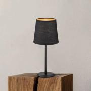 Bordlampe Rimini, svart, tekstil, høyde 30 cm, E14