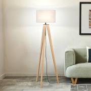 Gulvlampe SHINE-WOOD, sand/svart/eik Høyde 164 cm 3 x E27