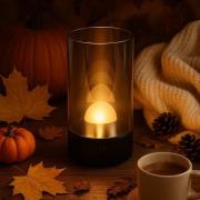 LED-batteridrevet bordlampe Fenya, svart/røykgrå Høyde 14 cm IP54