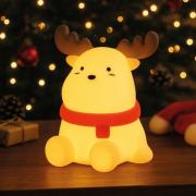 LED-batterilampe Micha, beige Høyde 15 cm Silikon