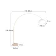 Bue-gulvlampe Sparkled Light krem/hvit, 240 cm plast