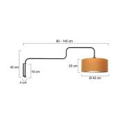 Vegglampe Bloeba, svart/gull, utstrekning 140 cm, velour