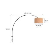 Vegglampe Sparkled Light, svart/brun, høyde 240 cm, kork