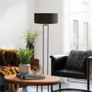 Gulvlampe Stang, svart/svart-gull, høyde 160 cm, chintz