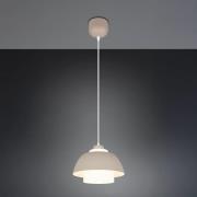 Hengelampe Tilos, beige, Ø 30 cm, metall/glass, E27