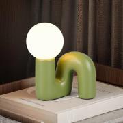 Bordlampe Quinn, grønn, høyde 22 cm, keramikk/glass, G9