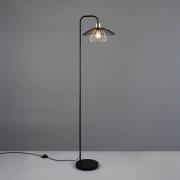 Gulvlampe Lauris, matt svart, høyde 155 cm, metall, E27