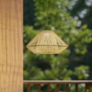 Lindby LED-solcellelampe Austas, beige, Ø 50 cm, USB, IP54