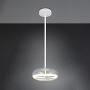 LED-hengelampe Tarsia, matt hvit, Ø 40 cm, glass