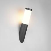 Utendørs vegglampe Trioto, matt svart, høyde 39 cm, stål