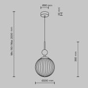 Maytoni hengelampe Tavo, beige, travertin/glass, Ø 20 cm