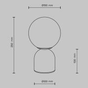 Maytoni bordlampe Tavo, beige, stein/glass, høyde 25 cm