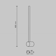 Maytoni LED-vegglampe Light stick, svart, høyde 60 cm