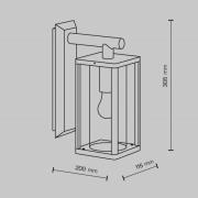 Maytoni vegglampe Cell, grafitt, aluminium, høyde 20 cm, IP65