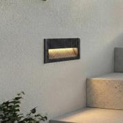 Lucande LED innfelt vegglampe Tavion, 25 cm, antrasitt, IP65