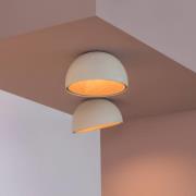 Vibia LED-taklampe DUO, hvit, høyde 23 cm, eiketre