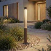 Lindby LED-gatelampe Fjorya, høyde 60 cm, brun, IP65