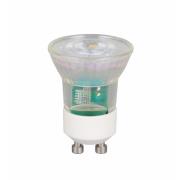 LED-reflektorpære mini, GU10, 4 W, 4000 K, gjennomsiktig, dimbar