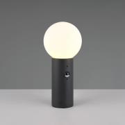 Sokkellampe Mures, antrasitt, høyde 40 cm, metall, sensor