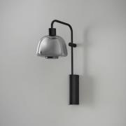 Bover LED-vegglampe Drep A/04 røykgrå glass, svart 2700 K
