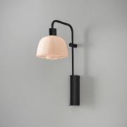 Bover LED-vegglampe Drep A/04, nude, glass, svart, 2700 K