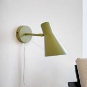 Dyberg Larsen vegglampe DL12, grønn, kabel, E27, metall