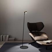 Puk! 80 Floor LED linse klar/matt messing/svart