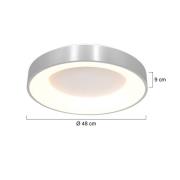 LED-taklampe Ringlede 2 700 K Ø 48 cm sølvfarget