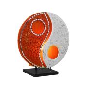 Ying Yang bordlampe i glassmosaikk oransje/hvit