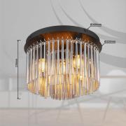 Taklampe Gorley, svart/røykgrå, Ø 32 cm metall/glass