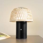 Lindby LED-batteridrevet bordlampe Nifelia, bambus, CCT, dimbar