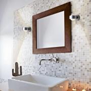 Puk Wall Mini Plus vegglampe, matt krom, glass, svingbar