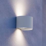 Utendørs LED-vegglampe Calpino 3, hvit, bredde 14 cm, 2 lyskilder.