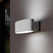 Utendørs LED-vegglampe Chinoa, hvit, bredde 27 cm, metall