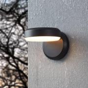 Utendørs LED-vegglampe Fornaci, svart, bredde 16 cm, metall