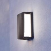 Utendørs LED-vegglampe Genovese, svart, høyde 24 cm, metall