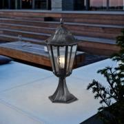 Sokkellampe Navedo, svart/sølv, høyde 47 cm