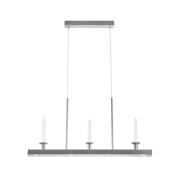 LED-hengelampe Dining, nikkel, jern, lengde 82 cm, dimbar.