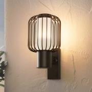 Utendørs vegglampe Ravello, svart, høyde 27 cm, metall