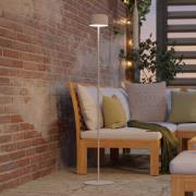 Solar-LED-terrasselampe Roccanova-L, hvit, høyde 120 cm