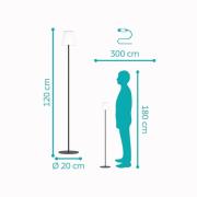 Solar-LED-terrasselampe Scordiano-L, svart, høyde 120 cm