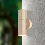 Utendørs vegglampe Tomelloso, hvit, høyde 20 cm, metall, 2 lyskilder.