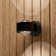 Utendørs LED-vegglampe Treviolo, svart, utstikk 12 cm, 2 lyskilder.