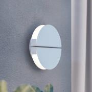 Utendørs LED-vegglampe Vascella, hvit, Ø 18 cm, metall