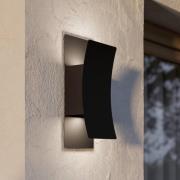 Utendørs LED-vegglampe Verdolino, svart, høyde 28 cm, metall