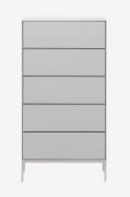 Kave HomeKommode Vedrana, 5 skufferHvitKommoderFra Homeroom