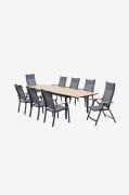 LifestyleGardenSittegruppe 210 uttrekkbart, 6 stabelbare stoler, 2 pos...